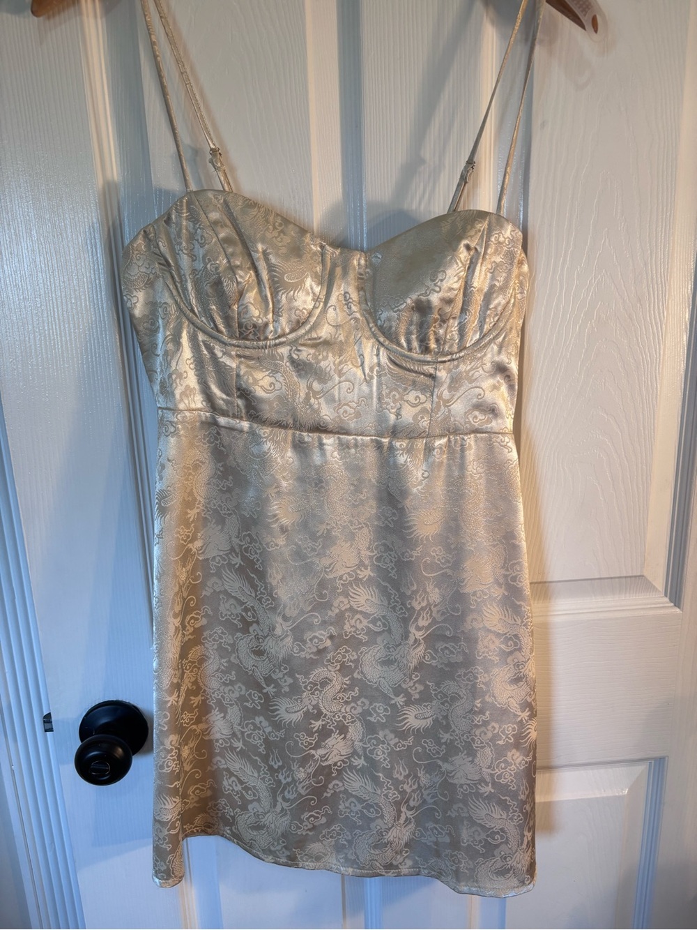 Princess Polly Gold Jacquard Bustier Mini Dress